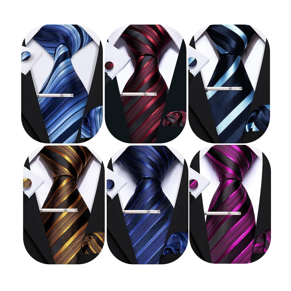 3483 6 PCS Ties Set Silk Business Fashion Woven Necktie Handkerchief